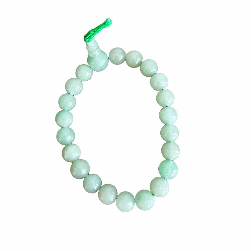 Pale green beaded aventurine? boho stretch bracelet